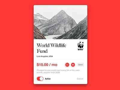 Donation Card charity donation wwf