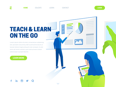 Landing Page Template Illustration app branding colors icons illustration illustrations ui ux web website