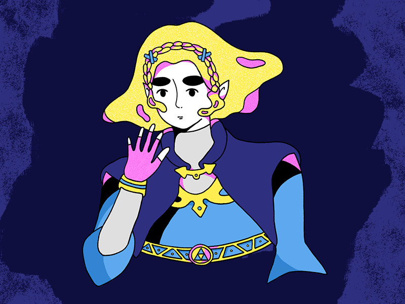 Zelda (Breath of the Wild II) drawing illustration line art link loop motion zelda