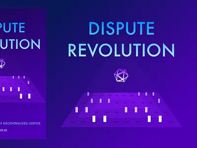 Dispute Revolution book cover blockchain book book cover branding decentralization design illustration legaltech logo user experience user interface vector