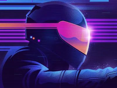 The Rider 1980s 80s art design illustration illustrator outrun photoshop retro retrowave synthwave vaporwave