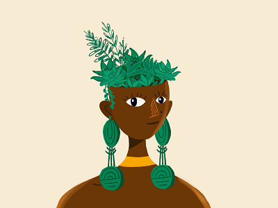 Brown Is Beautiful beauty diversity illustration plants thelittlelabs woman woman portrait