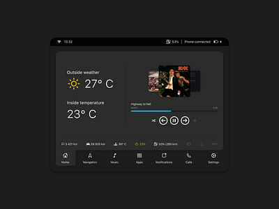 Weekly UI 4 — Car Interface android auto car car dashboard car interface carplay dailyui dailyui034 interface