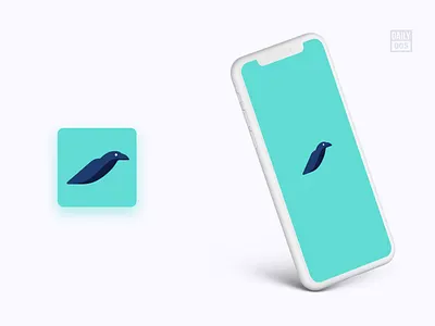 App Icon 005 app app icon app icon design app icons app ui branding crow daily daily ui dailyui design green icon illustration logo minimalist splash ui ui design