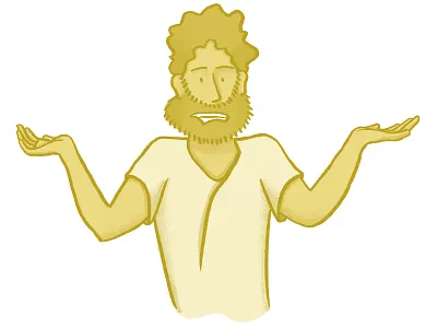 Tom, an incredulous man ask character character design drawing dunno facial expressions i dont know idk illustration line drawing monochromatic question shading sketch style texture as shading tone unsure yellow
