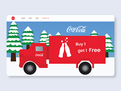 Daily UI 036 - Special Offer bottle branding buy coca cola cocacola dailyui dailyui 036 dailyuichallange homepage illustration snow special special offer truck ui vector web web design website winter