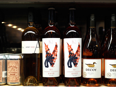 Hi No Tori Rosé Packaging branding illustration label logo packaging wine