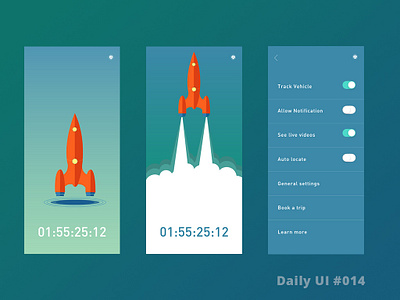 Daily Ui 14 app daily 100 challenge daily ui dailyui dailyui014 dailyui14 design dribbble best shot rocket rocketapp timerapp ui uidesign uiux ux