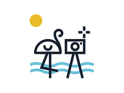 Flamingo + Camera + Beach beach camera cancun flamingo logo mexico nature photography studio