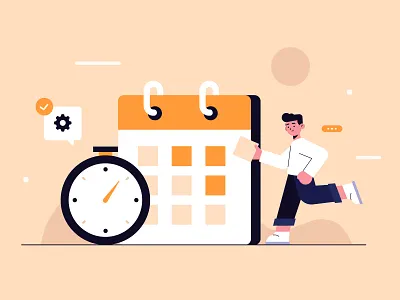 Time management concept landing page character concept design flat flat designs free free resource freepik illustration landing design landing page men vector