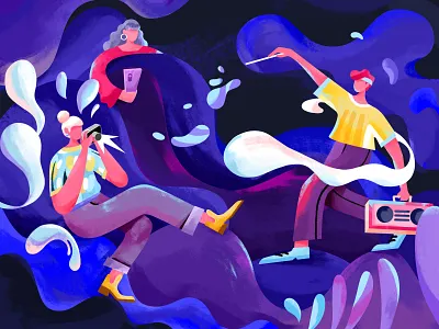 fantastic club curve dance illustration music night people texture