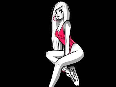 red dress gilroy graphic illustration ipad nike procreate red sexy snickers