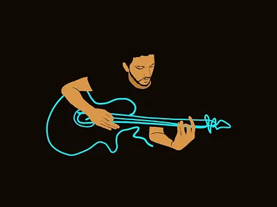 Jivanka Perera art artist artwork design guitar illustration illustrations music music album music art music artwork neon