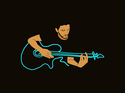 Jivanka Perera art artist artwork design guitar illustration illustrations music music album music art music artwork neon