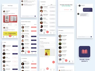 Share Your Books All Screens | shot 4/50 @books @design @logo @shareyourbooks @ui @ui design @uiux design @ux @uxui design