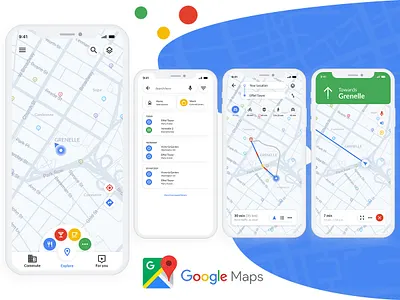 Google Map App Redesign app app concept app design app designer app development cafe design google google maps gps maps nearby photoshop redesign concept redesign tuesday redesigned restaurant ui ui design ui designer