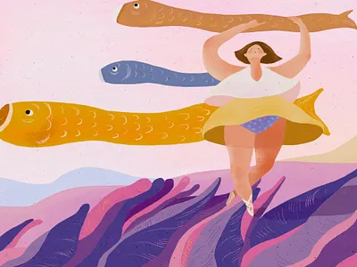 dance in the wind design illustration paint 插画