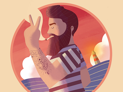 A Salty Dog 🌊⚓️ art character design digital art digital illustration illustration lille procreate sailor sea vector