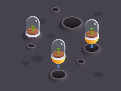 From zero to the first query 2d apollo crater glitch graphql icon illustration isometric moon rails request