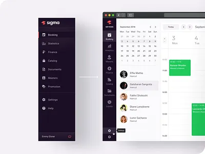 Sigma Compact Menu booking compact icons menu product design redesign ui web web design