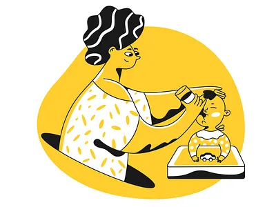 Downloading! app illustration character child design family feed flat illustration illustrations illustrator mom page ui ui illustration vector web web illustration website