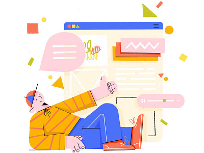 design boy 2d art boy character cloud e mail explainer fill flat mail message pants shoes triangle trousers ui ux web webdesign website