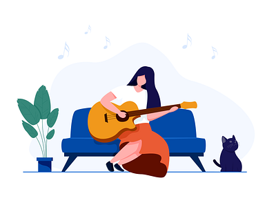 Illustration plays guitar ui 商标 图标 应用 插图 活跃 设计
