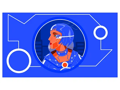 Cyberpunk Girl affinity designer animation design drawing illustration painting