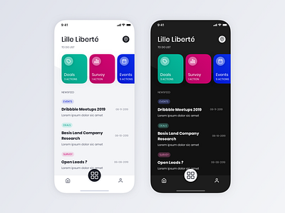 To Do & News app dark design light newsfeed todolist ui ux
