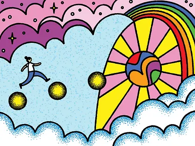 158 clouds computer art confidence digital art illustration rainbow sky woman