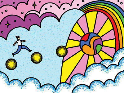 158 clouds computer art confidence digital art illustration rainbow sky woman