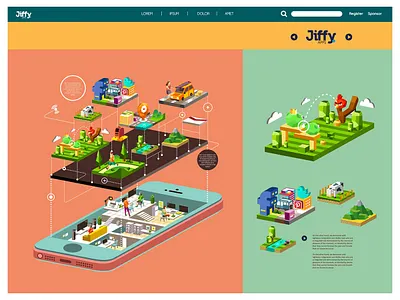 Jiffisomertrik character design flat icon illustration isometric people simple vector web