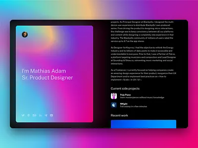 Madgraphism new portfolio black card design feedbackplease ios materials personal portfolio product design ui ux web web design website