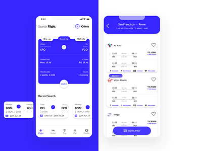Flight search mockup app brand branding clean design flat flight graphic design icon illustration logo minimal mobile mobile app mobile design mobile ui travel ui ux web