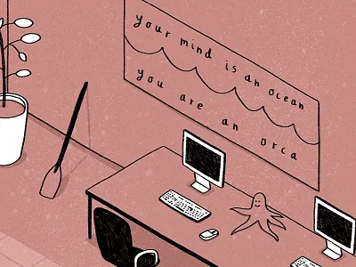 Orca, Ocean, Oar & Octopus. illustration isometric nice o oar ocean octopus orca things beginning with o