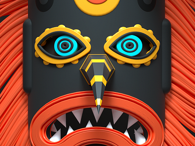 KUKERI mask 3d acrime adobe animation cartoon design illustration