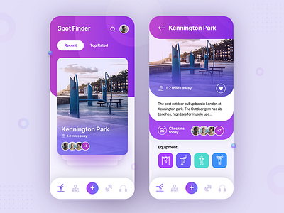Beast Barz - Spot Finder light ver app card clean fitness fitness app gradient modern sport ui ux