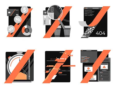 Error Pages | Brex brand branding business ecommerce finance flat illustration radikz vector