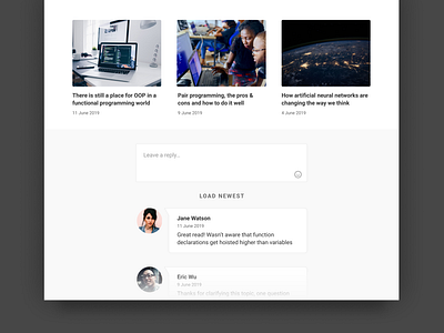 DailyUI 035 - Blog page - Comment section blog daily ui dailyui dailyui 035 ui