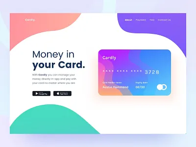 Cardly animation app bank app branding clean credit card design design jam finance flat icon illustration illustrator logo minimal typography ui ux vector web
