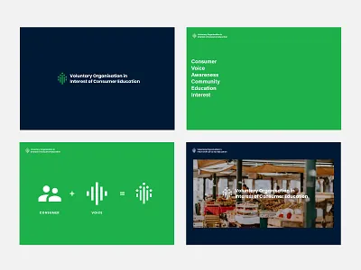 Voluntary Organisation in Interest for Consumer Education. branding clean community deck deck design design identity inspiration logo logo design minimal presentation typography vector voice