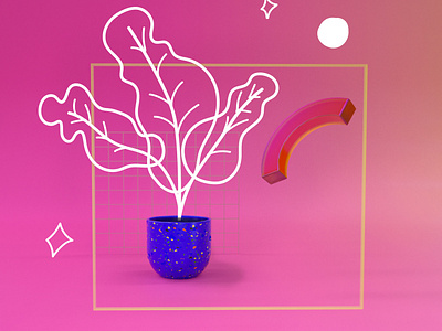 Flower and more 3d abstract art c4d design flatdesign illustration octane
