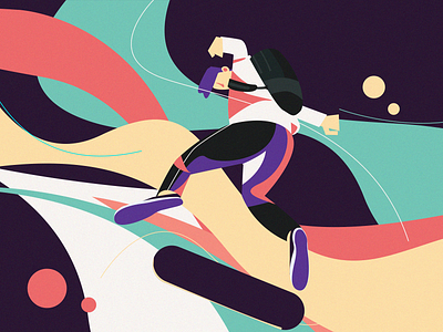 Skater boyy flat illustration typography ui vector