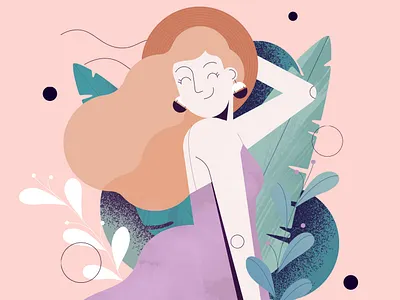hey sister 2d art abstract adventure animation character character design design explainer flat girl girls illustration lady leaf minimal nature pastel plants shapes vector