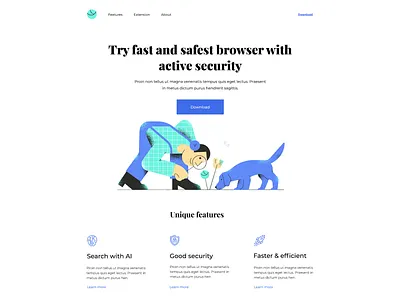 Browzy branding chennai clean creative design flat illustration landing page landing page design minimal security ui website website design