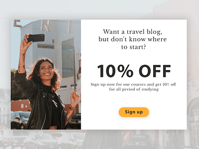 Daily UI #016 Pop-Up / Overlay beautifului branding dailyui design design 2019 design trends flat inspiration landingpage minimal minimalism overlay pop up popular design ui uidisign ux web web design trends website