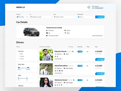 Concept Design for InstaCar branding car rental car ui design detail page flat design listing page minimalist product page rental ui search results ui ui ux design ui design ui ux ux web webdesign website