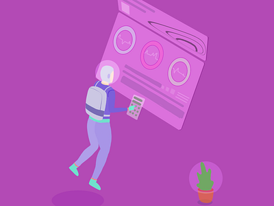 Space Tech artworks concept design dribbble best shot futuristic illustraion moon space technology ui vector webillustration