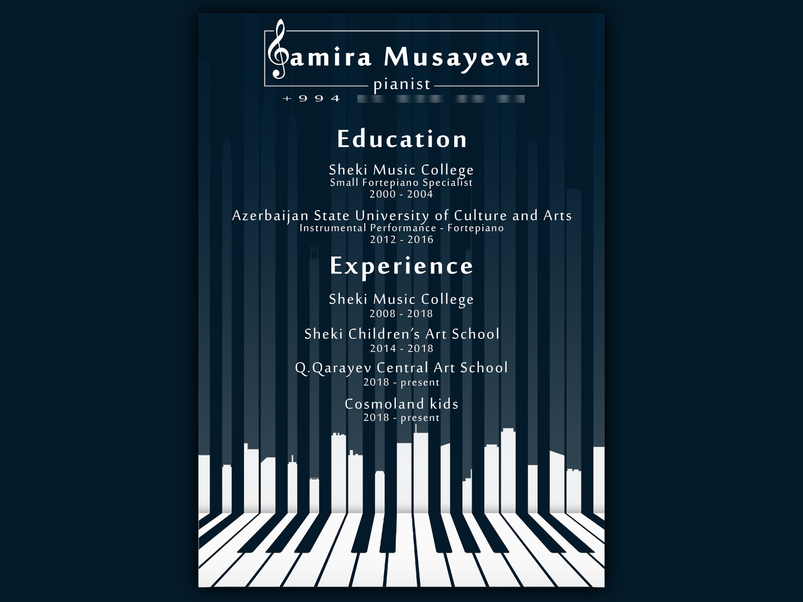 Pianist CV curriculum vitae cv design pianist