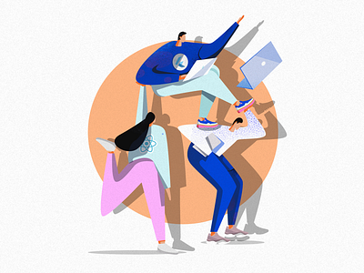 Illustration for a blog post art characer charachter charachter design design dribble graphic art illustration illustration art itechart laptop programming social campaign texture ui vector